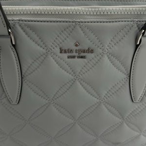Light gray / green tint quilted Kate Spade Crossbody bag. Excellent condition!